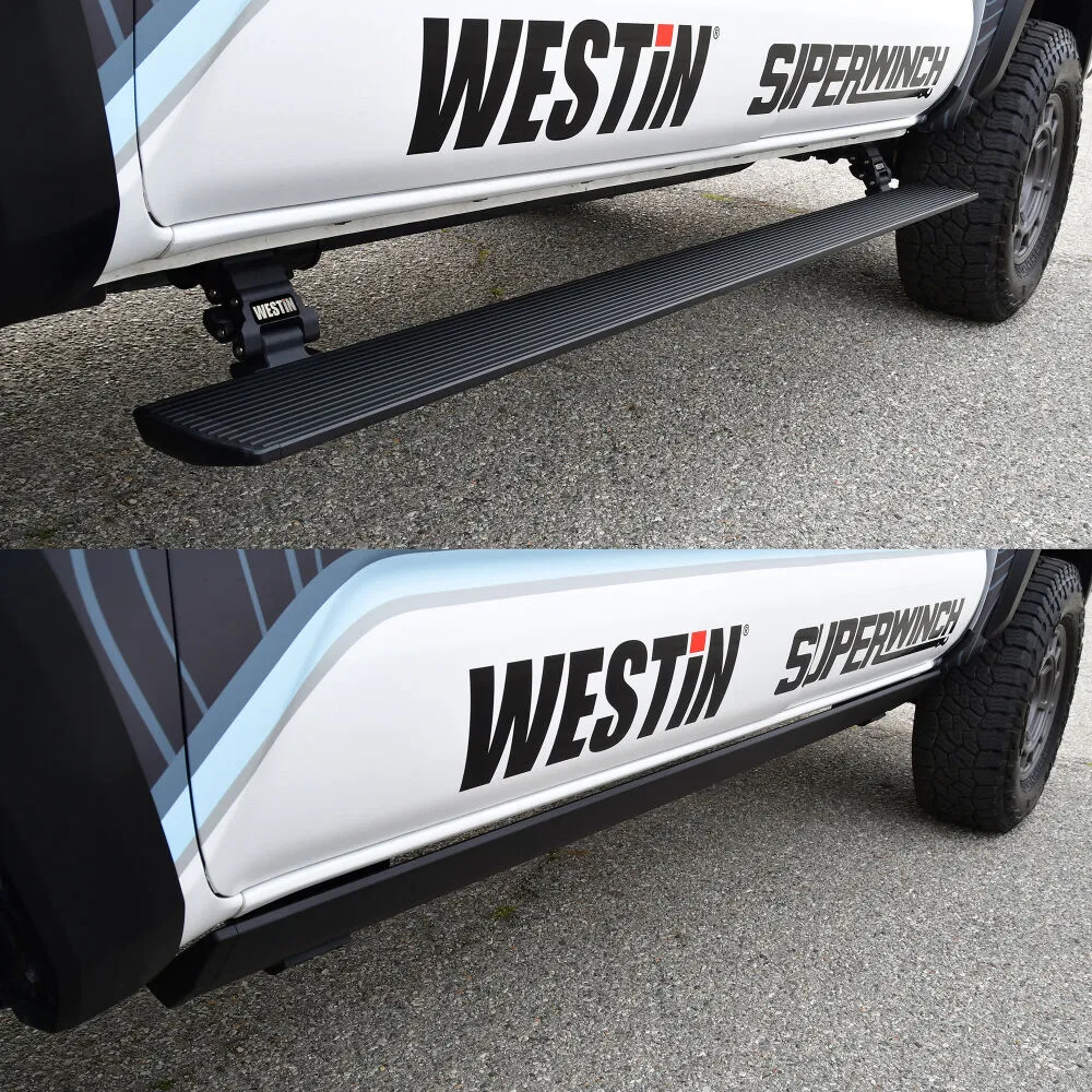29-23565 – WESTIN Running Board, Electric Powder Coated Textured Black Aluminum Lighted Rocker Panel Mount